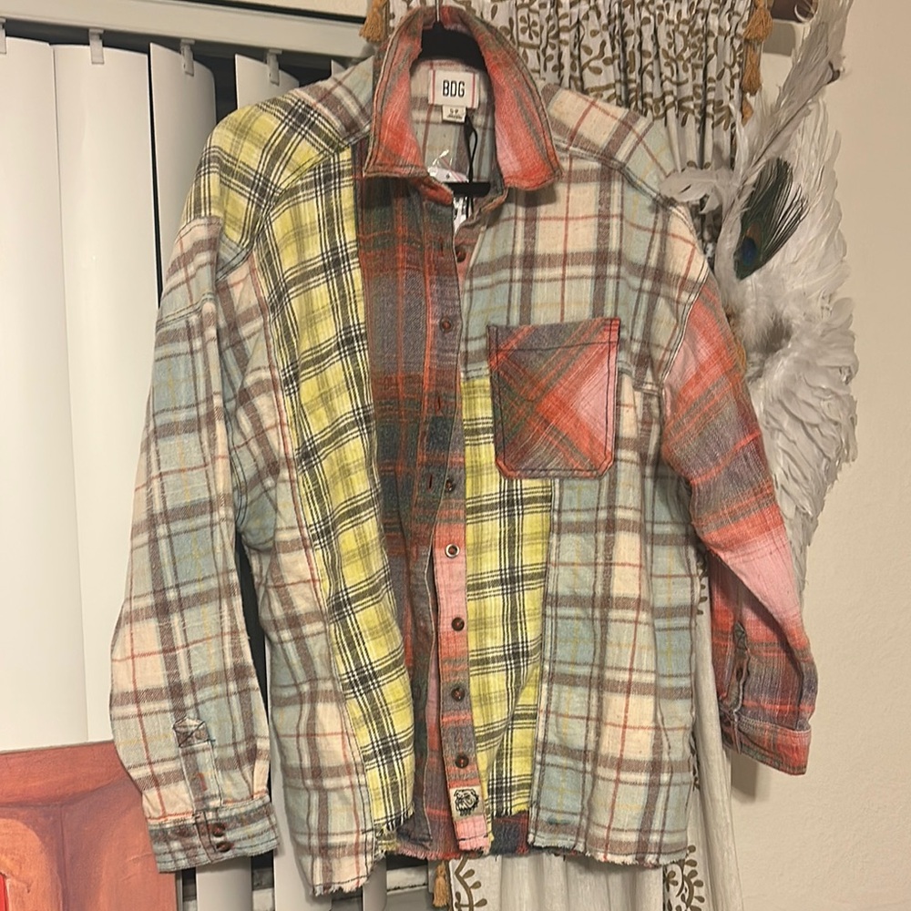 BDG Multicolor Plaid Button-Up Shirt
